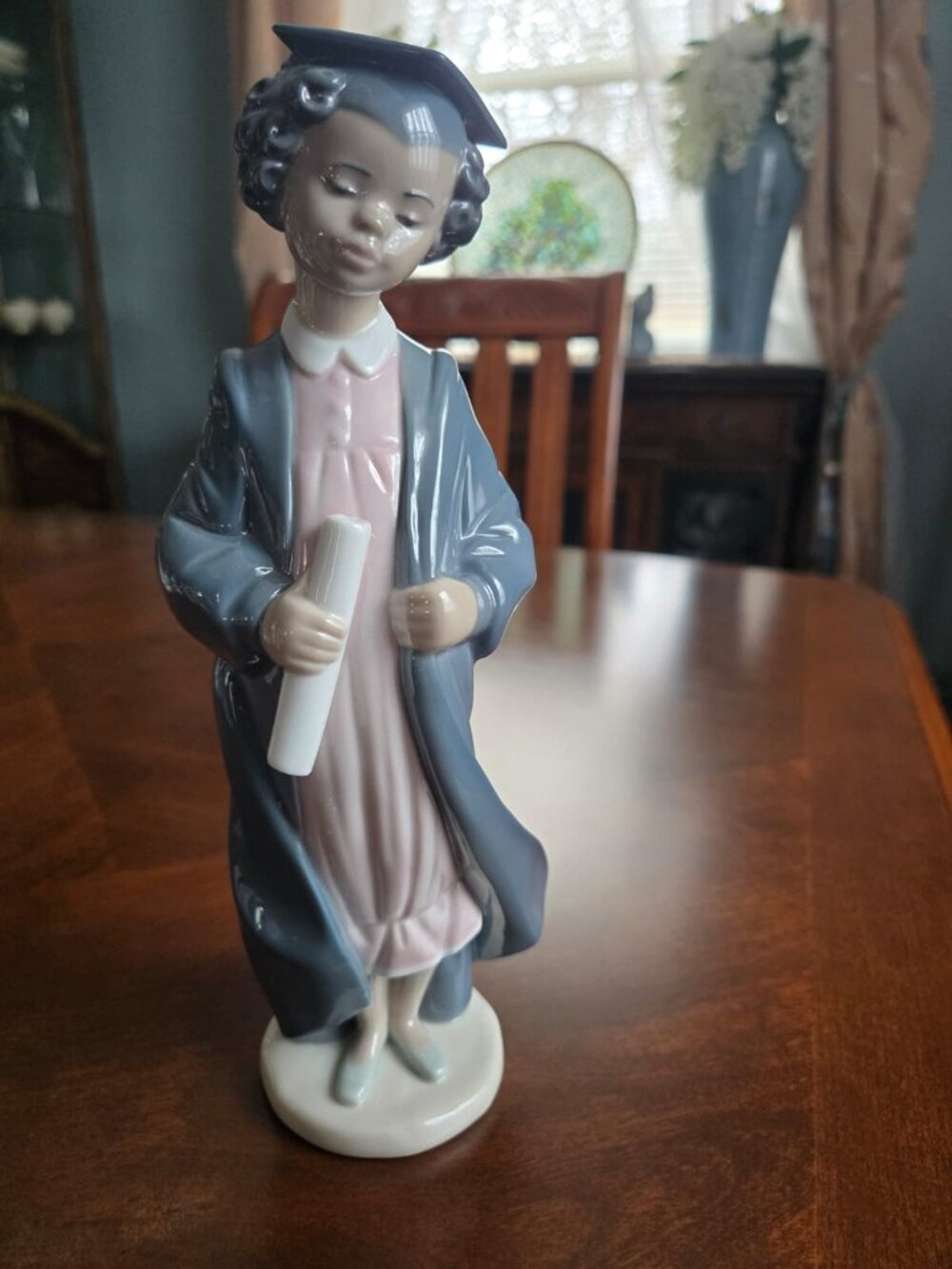 Lladro "Road To Success" African American Girl Graduate Porcelain Figurine